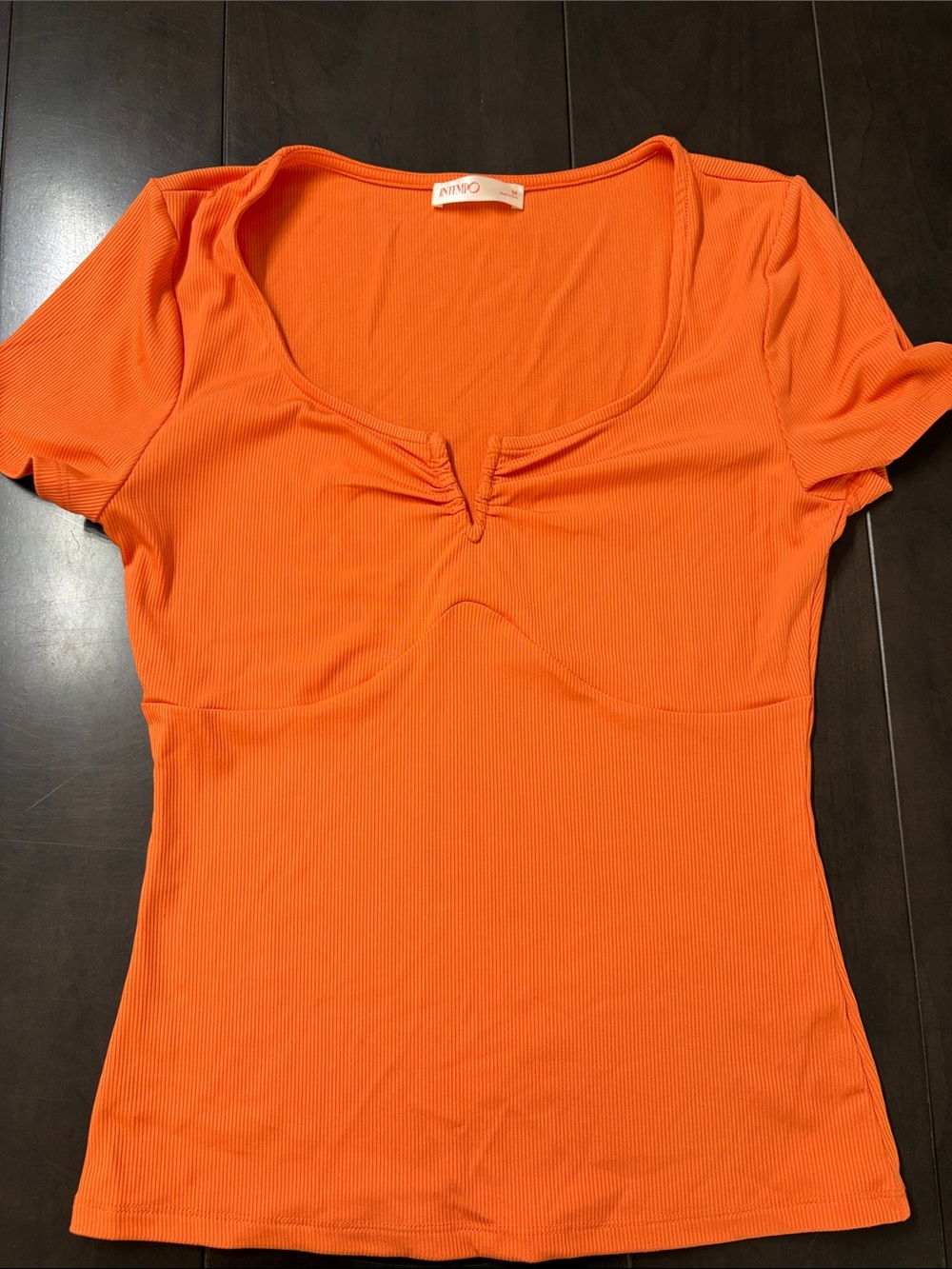 a new day Bright Orange Scoop-Neck Ribbed Short Sleeve Tee